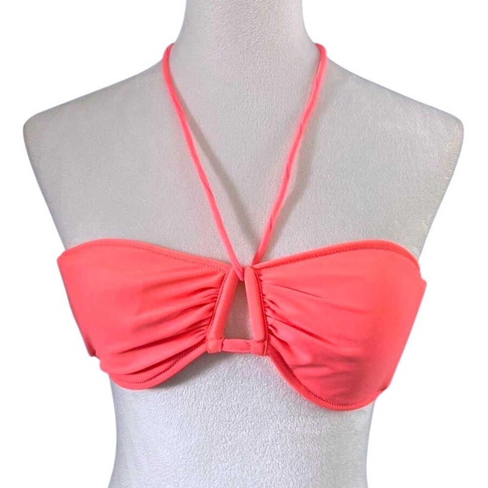 American Eagle coral bikini‎ top Women's adjustable tie back and underwire